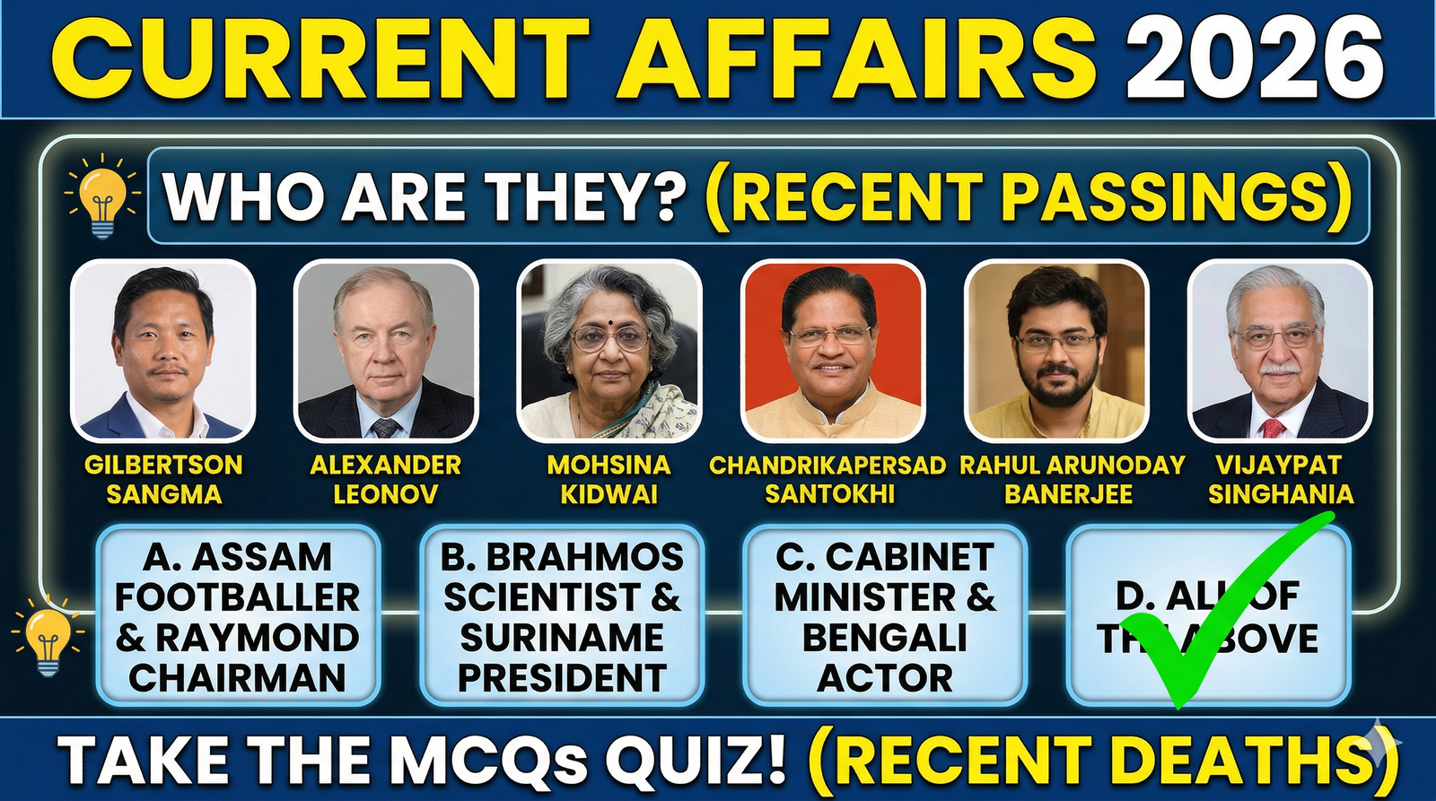 Tributes to Prominent Personalities Who Passed Away (March-April 2026)