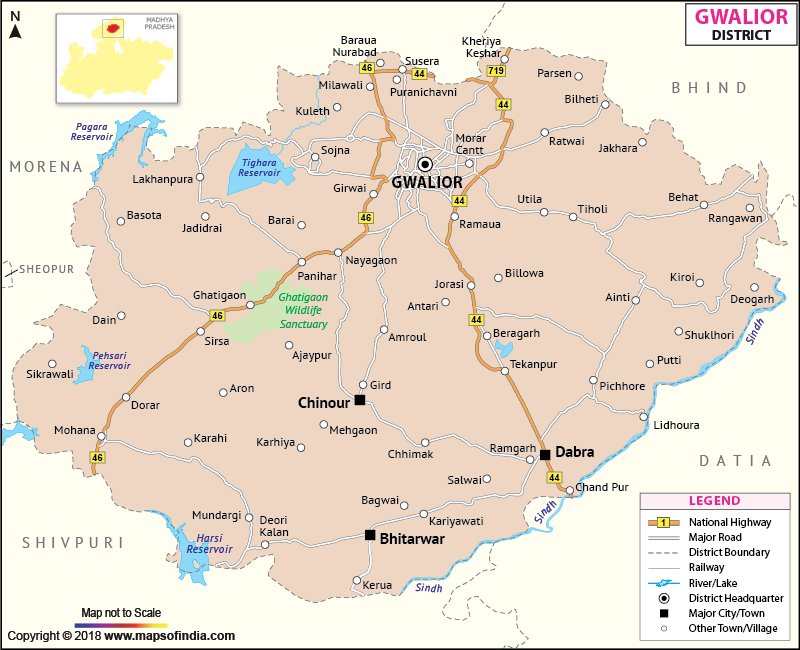 Map of Gwalior