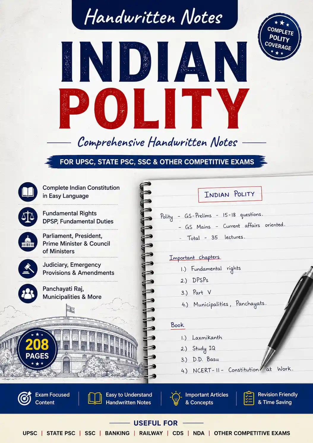 Indian Polity Handwritten Notes PDF