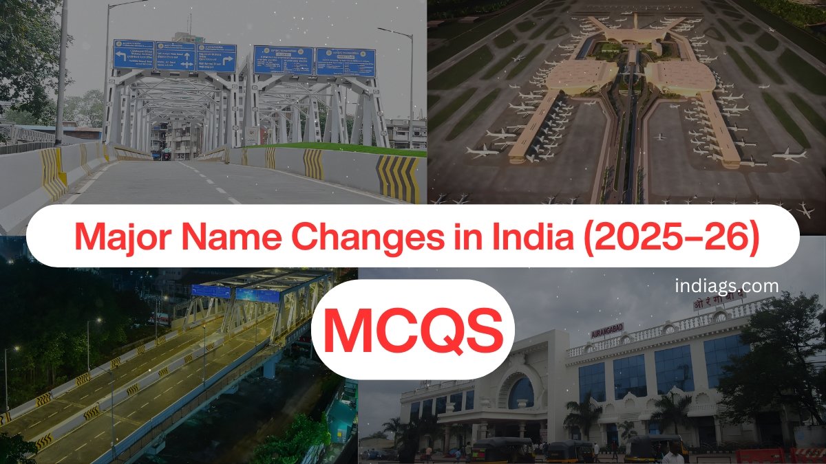 MCQs – Major Name Changes in India (2025–26)