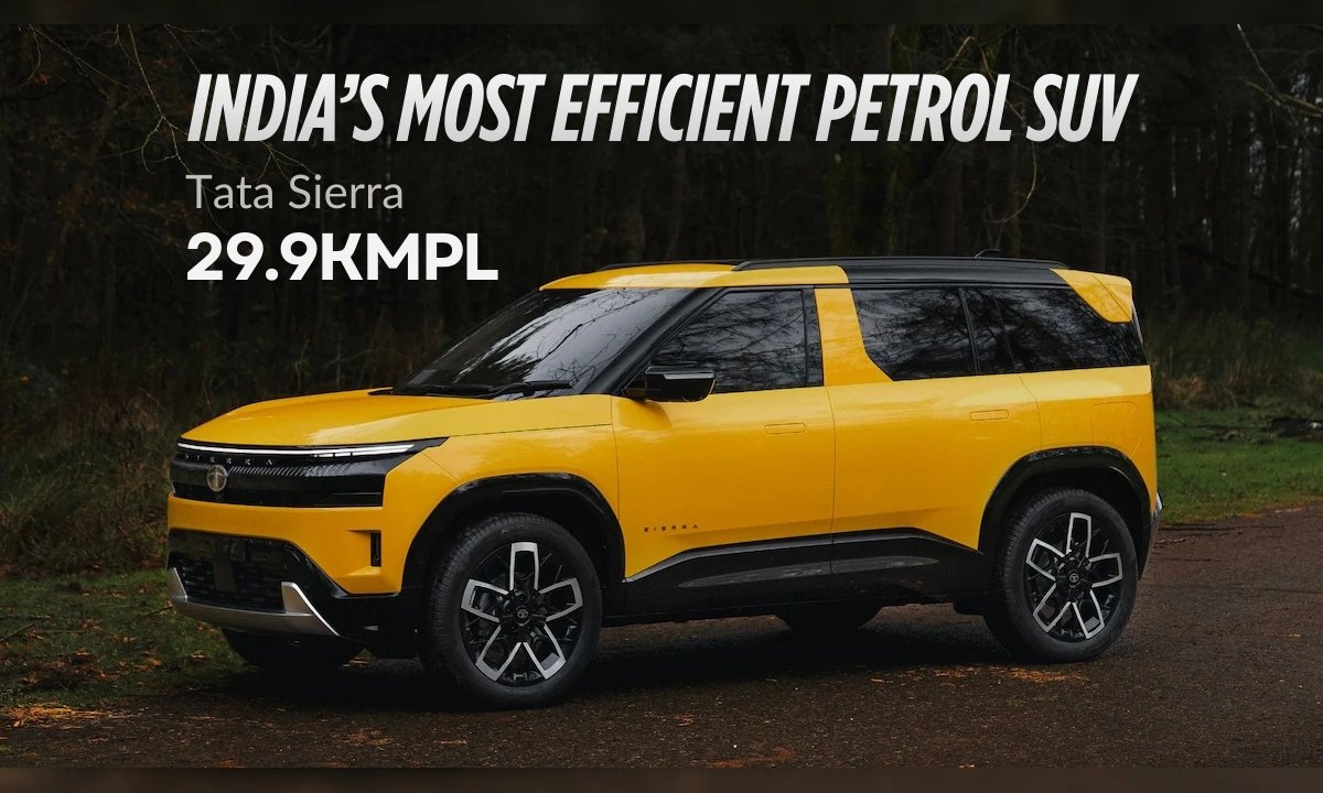 Tata Sierra Breaks Mileage Record With 29.9 KMPL, Most Efficient Petrol SUV