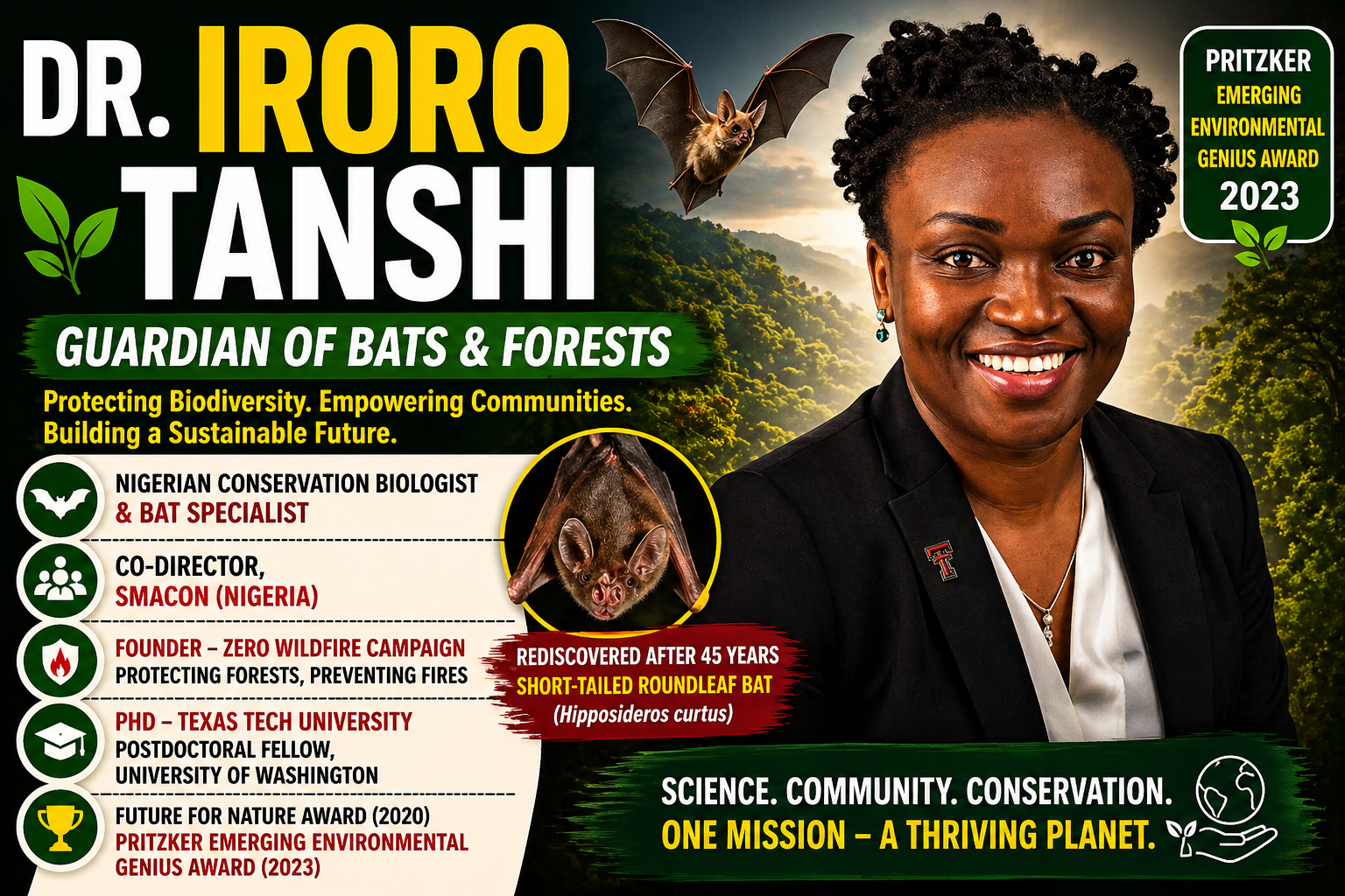 Dr. Iroro Tanshi Biography, Awards, Bat Conservation & Nigeria Forest Work Explained