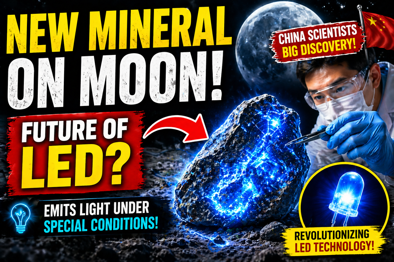 New Mineral Found on Moon: Cerium-Magnesium Changesite Could Transform LED Technology