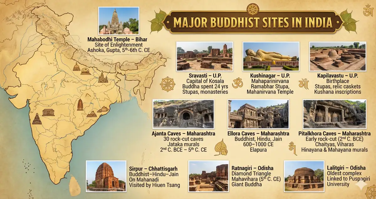 Major Buddhist Sites in India: A Journey Through History
