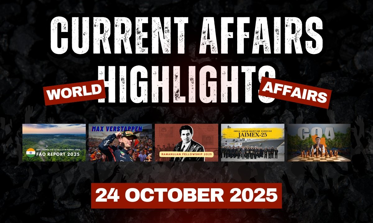 Current Affairs – 24 October 2025 | India & World Highlights